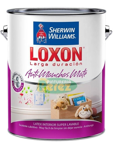 Loxon Latex Antimanchas 20 Litros Lavable Interior Sherwin