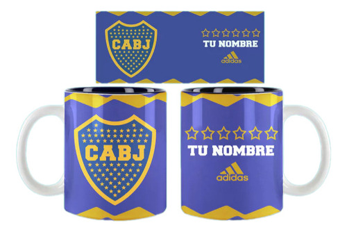 Taza Boca Juniors Personalizada Con Tu Nombre Nro13