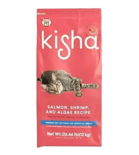 Alimento Premium Gato Adulto Kisha 12kg Sabor Salmón Croquet