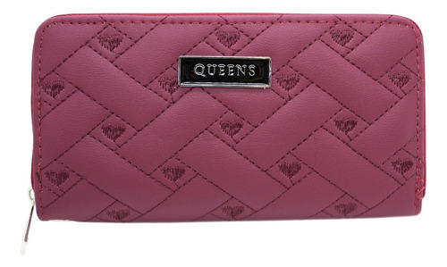 Queens Billetera Mujer Cuero Sintético Urbana Qw13 2z 6c Color Bordó Qw13 2z