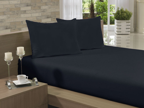 Lençol Avulso Queen Especial 235x275 Preto Soft