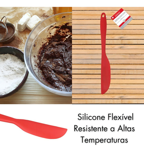 Espátula Para Confeitar Silicone Resistente 27 Cm Hauskraft Cor Vermelho