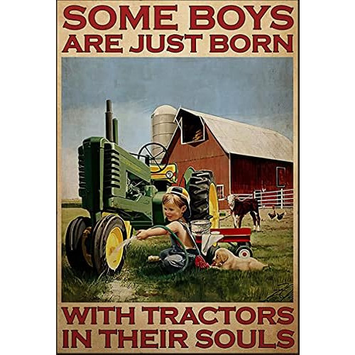 Cartel De Metal Tractor De Ranch Boy, Algunos Niños Ti...