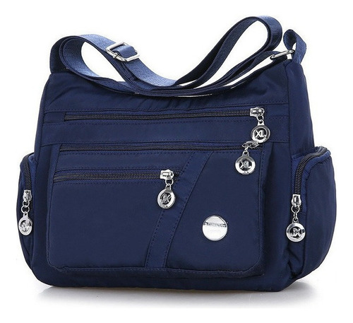 Azul Impermeable Bolso De Hombro Mujer Bolsa De Cuero [u]