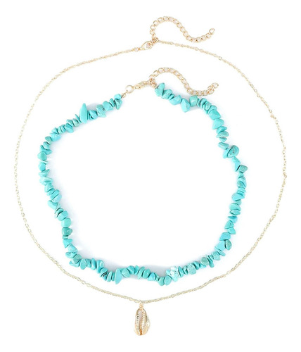 Chennie Boho Collares De Turquesa Collar En Capas Collar Con