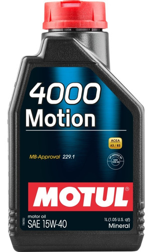 Aceite Auto Motor 15w40 4000 Motion Motul 1lt