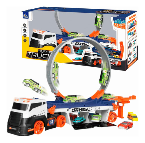Brinquedo Lançador Caminhão Super Truck Loop Com Luz E Som