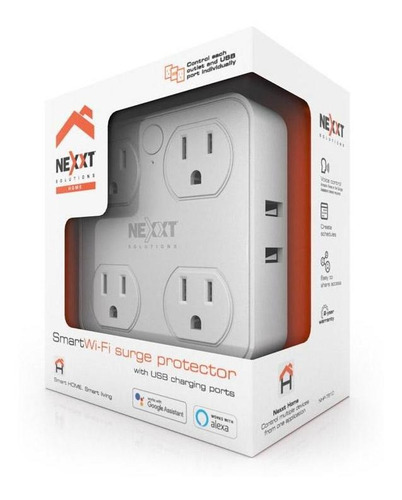 Imagen 4 de 6 de Tomacorriente Nexxt X 4 + 2 Usb Inteligente Wifi