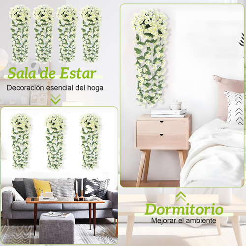 4pcs Flores Artificiais Suspensas De Glicínias, Buganvílias