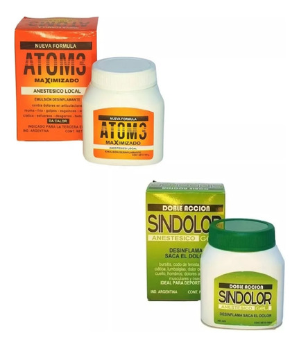 Gel Atom 3 Max Y Gel Sin Dolor 185gr Pack 2 Potes