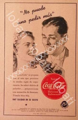 Cartel Retro Refrescos Coca Cola 1950s /raro