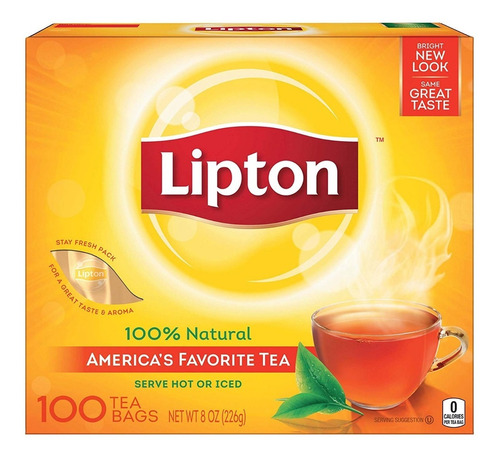 100 Sobres Te Lipton Negro Al Mayor Importado De Usa