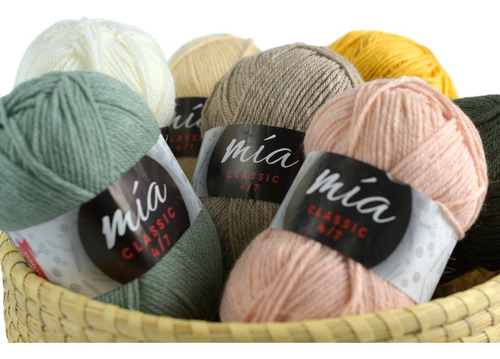 Lana Cashmilon Semigrueso 4/7 Mia X 10 Ovillos 100grs (1 Kg) Azul Jean M605