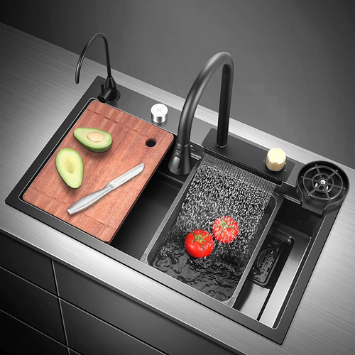 Combo Lavaplato Empotrado De Cocina 75x45cm Acero Inoxidable