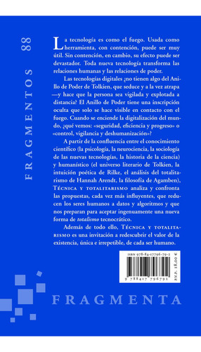 Técnica y totalitarismo: No, de Pigem Jordi., vol. 1. Fragmenta Editorial, tapa pasta blanda, edición 1 en español, 2023