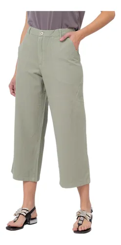 Pantalon Capri Lienzo Mujer Clasico Talles Grandes