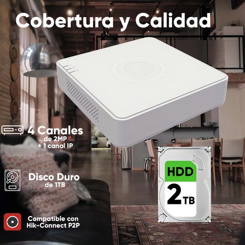 Epcom Kit Camaras De Seguridad De Video Vigilancia Metalicas Con Microfono Integrado Modelo B8-mic-plus+2tb 2mp Con Disco Duro 2tb Cctv Cámaras Bala Con Audio Por Coaxitron Turbohd 1080p Lite