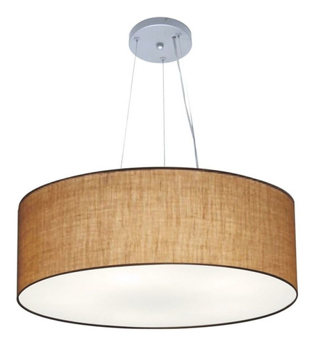 Lustre Pendente 4038 Cúpula Tecido Fechada Ø60x21 Palha