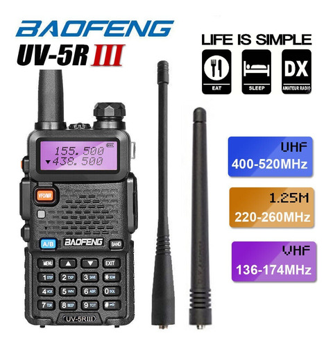 Baofeng Uv-5r 5w Tri-banda Ver Tercera Generación No Icom 