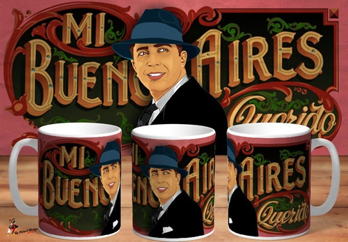 Taza Carlos Gardel Mi Buenos Aires Querido Recuerdo Art 01