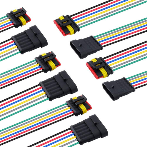 Juego De 5 Conectores De Cable De 6 Pines De 18 Awg, Kit De 