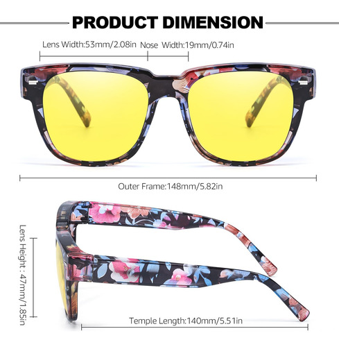 Trysee Gafas De Conducción De Visión Nocturna Para Mujer Par
