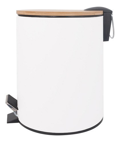 Cesto Vonne Ccri 5lbb Acero Blanco Tapa Bambu 5l