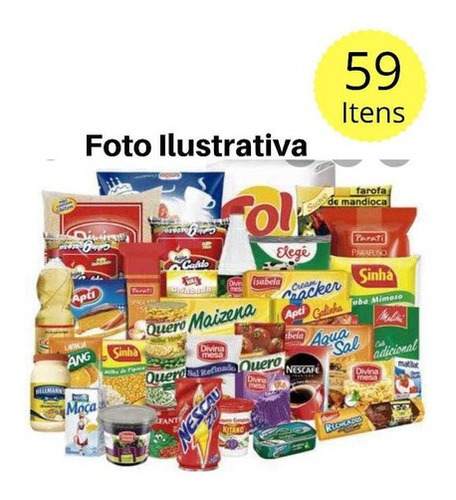 Cesta Básica Completa- 59 Itens ( Produtos Bons) *envio Imed