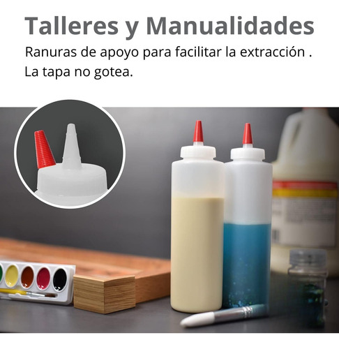 Juego De 6 Botellas De Plástico Flexibles De 16 Oz Con