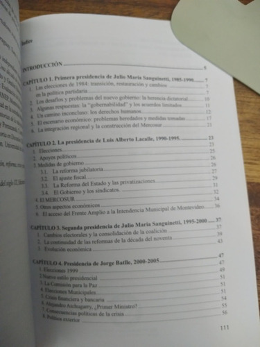 Historia Uruguaya. Restauracion Democratica 1985 2005 Nahum