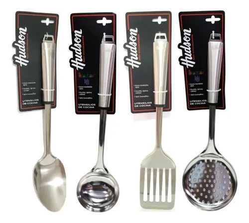 Set X4 Utensilios Acero Inoxidable Hudson Cocina Colgante Zt