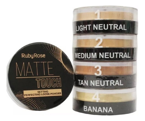 Kit 4 Pó Touch Matte Loose Powder Ruby Rose