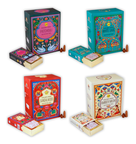 Conos Sahumerios Sree Vani Invertidos Pack X 12- Pacha Kuyuy Fragancia Vainilla