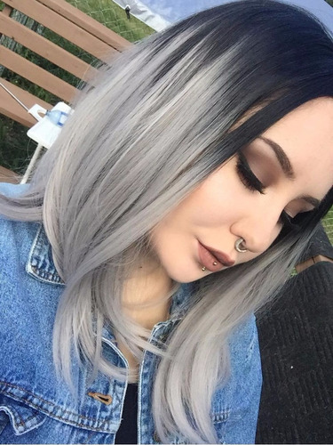 Imagem 1 de 6 de Front Lace Fibra Futura Chanel Ombre Hair Loiro Platinado