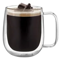Comprar Taza Doble Vidrio 250 Cc Con Aza Agua Cafe Infusiones Color Transparente