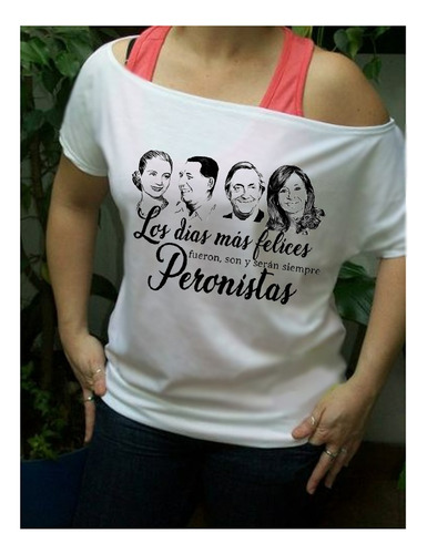 Imagen 1 de 5 de Remeras Cuello Semi Bote Kirchneristas Peronistas Nac&pop