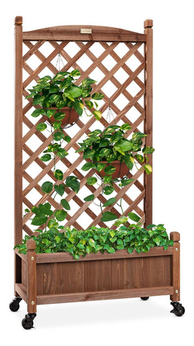 Best Choice Products Maceta De Madera De 60 Pulgadas Y Enrej