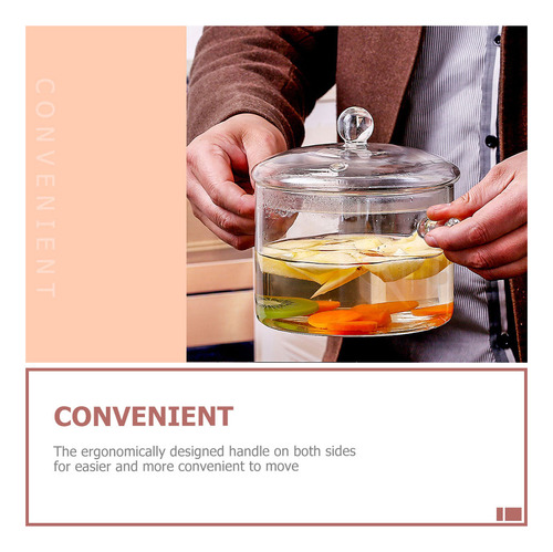 Olla De Vidrio Con Tapa Para Cocinar En Vidrio Con Alto Cont