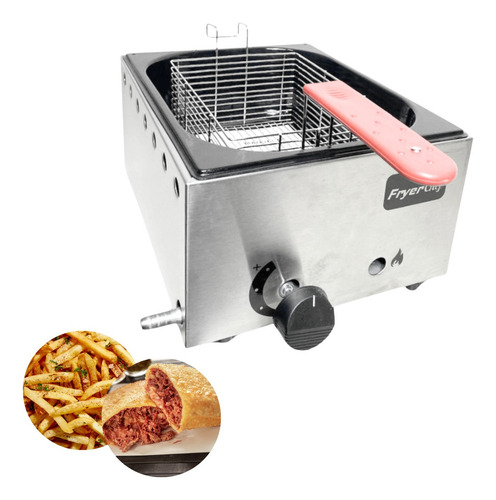 Fritadeira Cuba A Gás 5 Litros Pastel Batata Frita Salgado