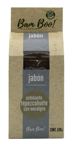 Imagen 2 de 9 de Jabón Exfoliante Tepezcohuite Eucalipto 100 G Bam Boo!