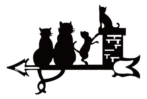 Estatuilla De Gato, Veleta De Animales, Adorno Negro,