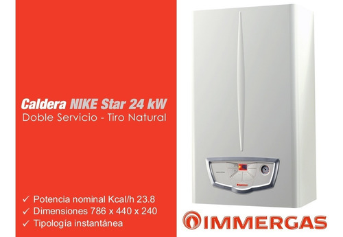 Imagen 3 de 7 de Caldera Immergas Nike Star 24 D Serv. T Nat + Envio