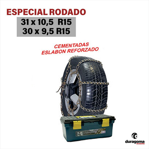 Imagen 2 de 4 de Cadena De Nieve Cementada 18mm Eslabón Reforzado 31x10.5 R15