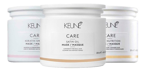 Kit Keune Care Vital Nutrition E Satin Oil  3 Mascaras 200ml