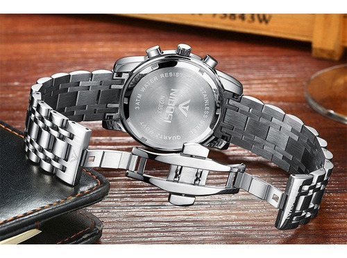 Reloj Cronógrafo Nibosi Luminous Con Esfera Grande