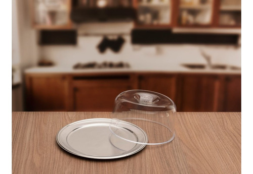 Kit Café: Porta Frios E Queijeira Inox Com Tampa Acrílica