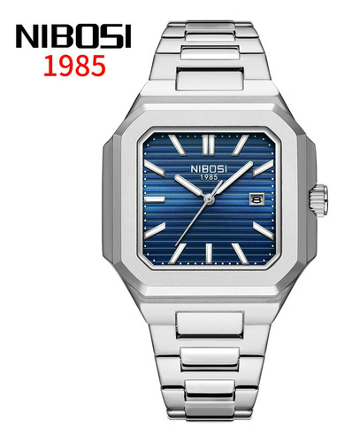 Reloj De Cuarzo Clásico Cuadrado Nibosi 2689 Para Hombre