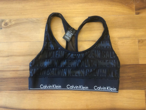 Top Negro Transparente Calvin Klein Nuevo