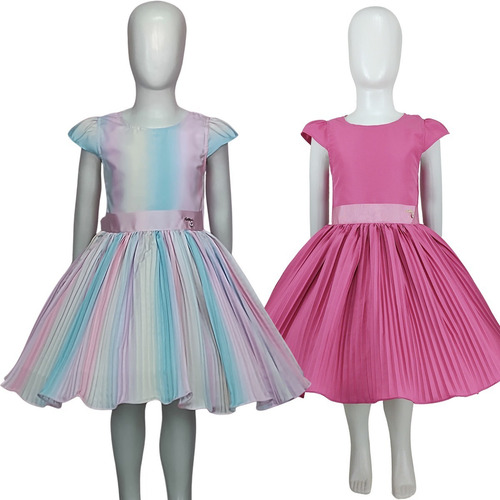 Imagem 3 de 6 de Kit C/ 2 Vestidos Infanto Juvenil Da Katitus No Tam: 6 Ao 12
