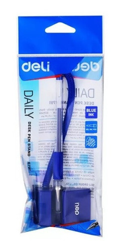 Imagen 2 de 2 de Boligrafo Gel 0.5mm Cordon Mostrador Azul Deli Color Del Exterior Azul Y Transparente